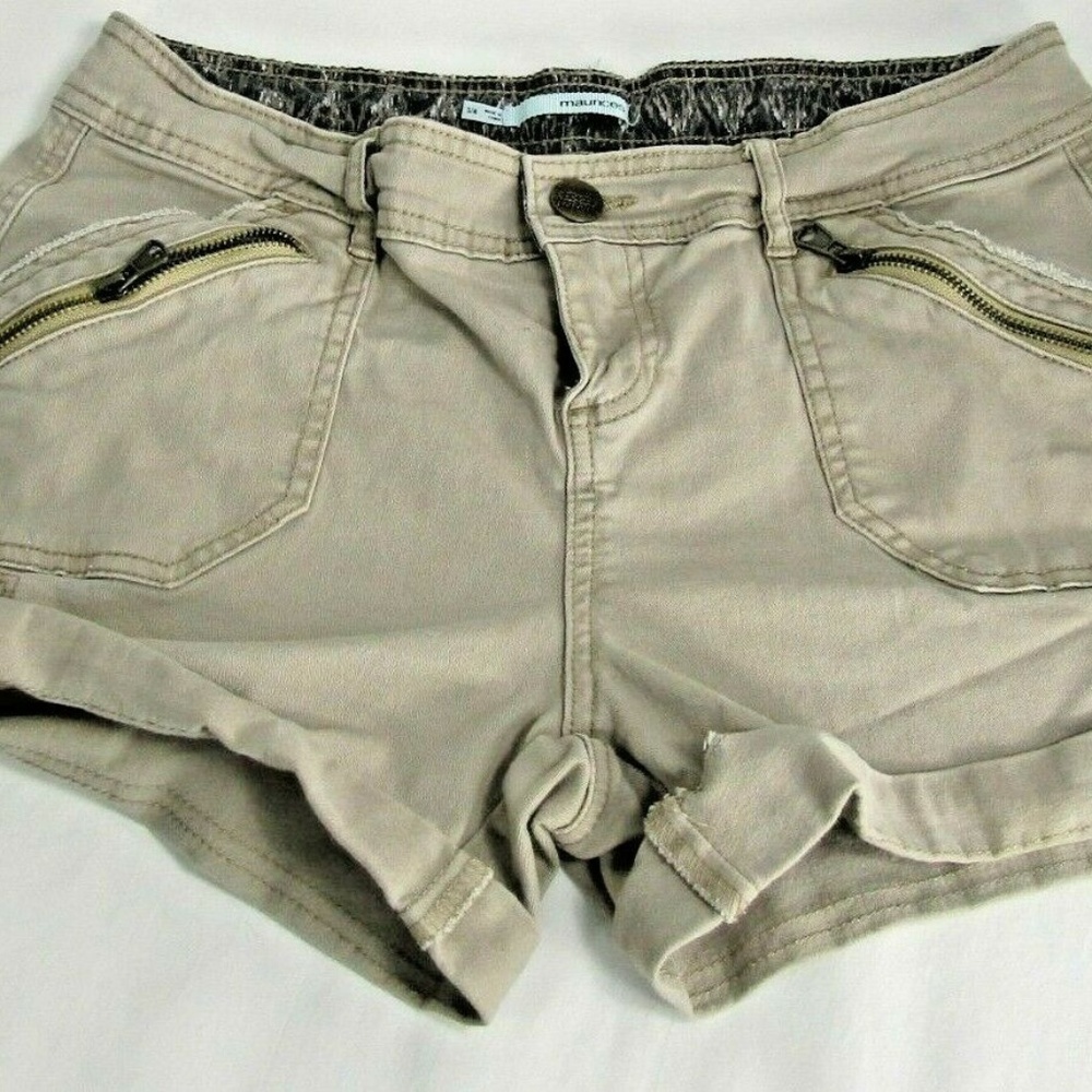 Maurices Cargo Denim Cutoff Shorts Distressed